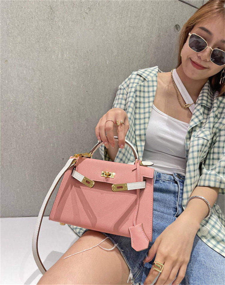 Kelly-Style Genuine Leather Crossbody & Shoulder Bag – Luxury Designer-Inspired Handbag for Women