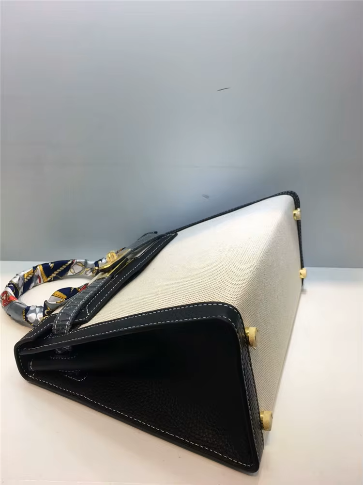 Kelly Custom Genuine Leather Designer-Inspired Handbag – Luxury Women's Purse with Metal Embellishments