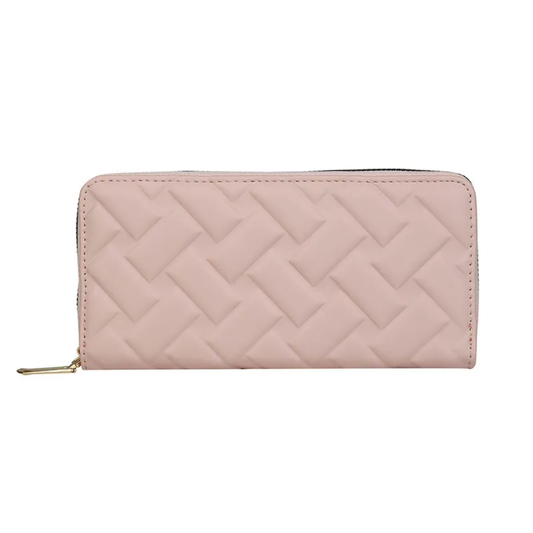 New Embossed PU Leather Purse with Zipper – Large Capacity Fashion Wallet for Women