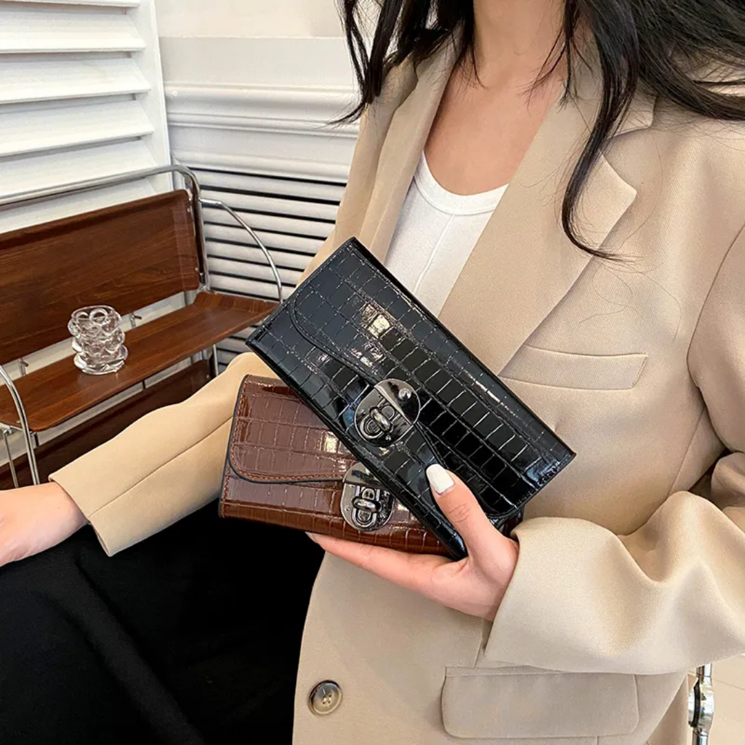 PU Leather Long Wallet for Women – Large Capacity Handheld Purse