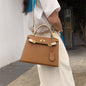 Kelly-Style Genuine Leather Crossbody & Shoulder Bag – Luxury Designer-Inspired Handbag for Women