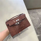 Luxury Crocodile-Pattern Shoulder Bag – Kelly-Inspired Designer Leather Handbag for Women