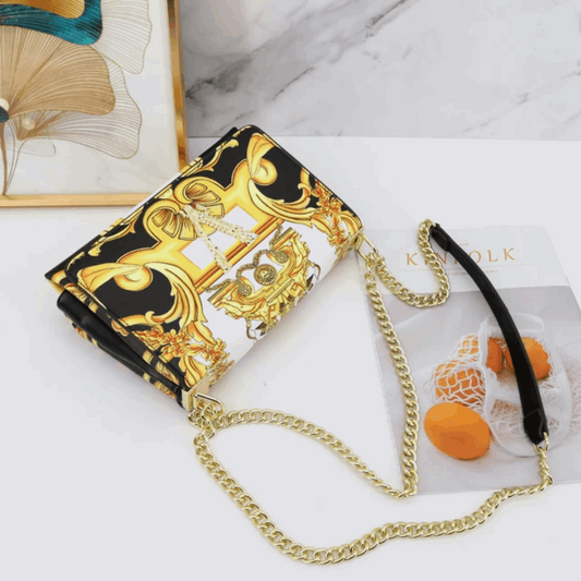 Elegant High-Texture Printed – Women's Chain Crossbody