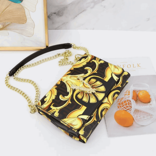Elegant High-Texture Printed – Women's Chain Crossbody