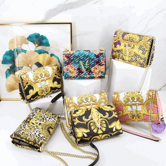 Elegant High-Texture Printed – Women's Chain Crossbody