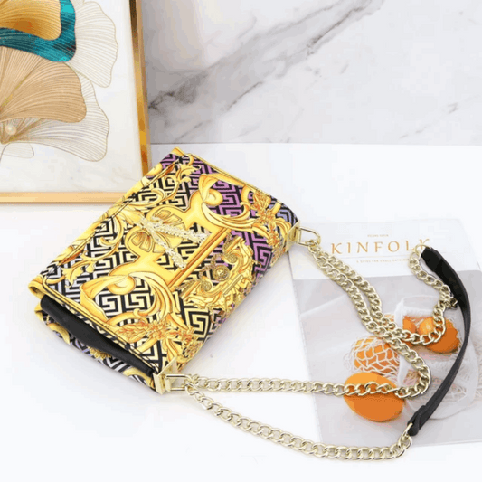Elegant High-Texture Printed – Women's Chain Crossbody