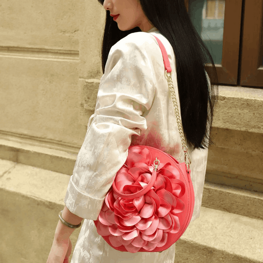 Elegant Round Crossbody Pink – Floral Design | Vita Nova