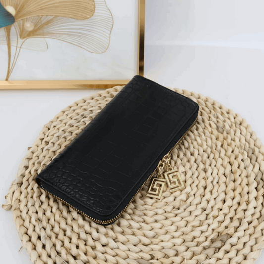 Designer Crocodile Pattern Purse Black - Crocodile Pattern Bag | Vita Nova