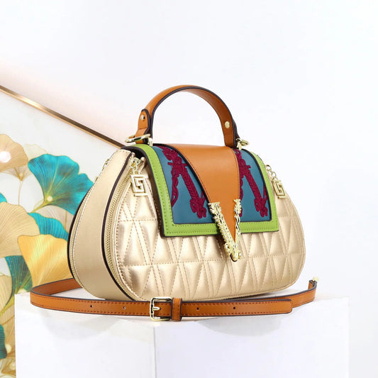 Fashion Contrast Color Shoulder Bag – 30cm Designer Crossbody Handbag for Women