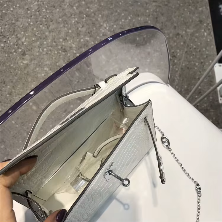 Luxury Crocodile-Pattern Shoulder Bag – Kelly-Inspired Designer Leather Handbag for Women