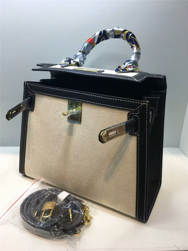 Kelly Custom Genuine Leather Designer-Inspired Handbag – Luxury Women's Purse with Metal Embellishments