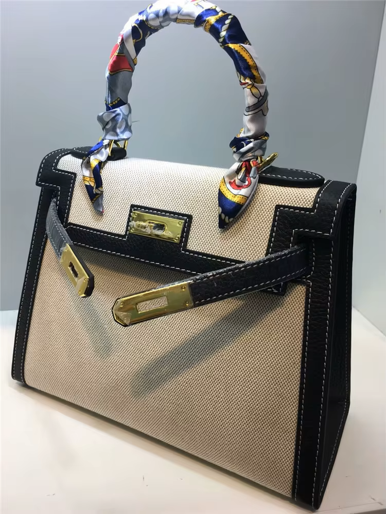 Kelly Custom Genuine Leather Designer-Inspired Handbag – Luxury Women's Purse with Metal Embellishments