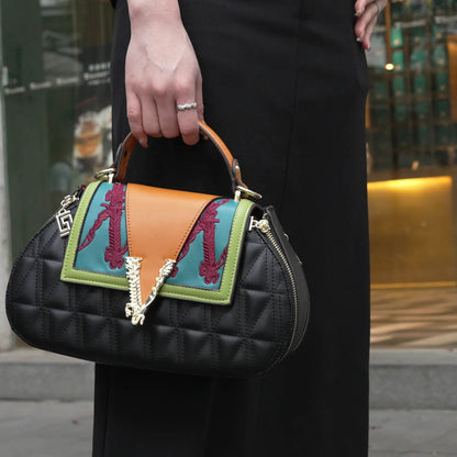 Fashion Contrast Color Shoulder Bag – 30cm Designer Crossbody Handbag for Women