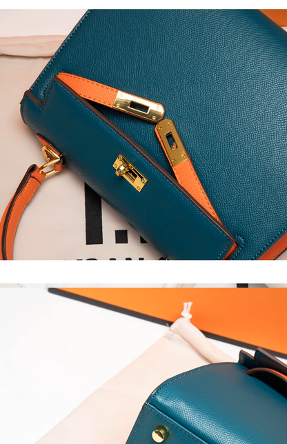 Kelly-Style Genuine Leather Crossbody & Shoulder Bag – Luxury Designer-Inspired Handbag for Women