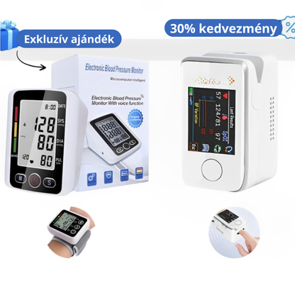 Többfunkciós vércukormérő + digitális vérnyomásmérő – Vásároljon 1-et, és kapjon 1-et ingyen!