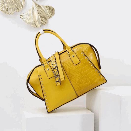 Ladysky Textured Pillow Handbag Yellow - Stylish Large Tote | Vita Nova