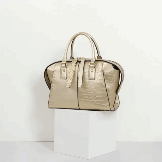Ladysky Textured Pillow Handbag Gold - Stylish Large Tote | Vita Nova
