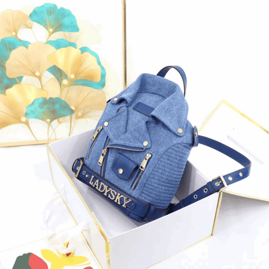 Blue Ladysky Stylish PU Leather Backpack - Handbag for Women | Vita Nova