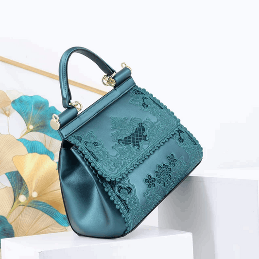 Luxury Embroidery Designer Shoulder Bag – Designer Accessory Blue | Vita Nova