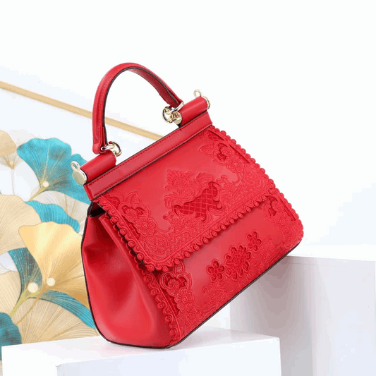 Luxury Embroidery Designer Shoulder Bag – Designer Accessory Red | Vita Nova
