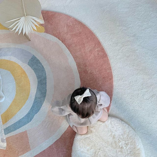 Rainbow Home Round Carpet Mat – Colorful Softness for Cozy Spaces - Vita Nova - Kids Essentials #